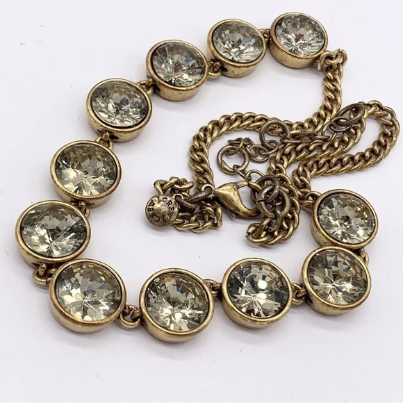 J. Crew Jeweled Light Topaz Gold Brulee Necklace - Picture 2 of 5